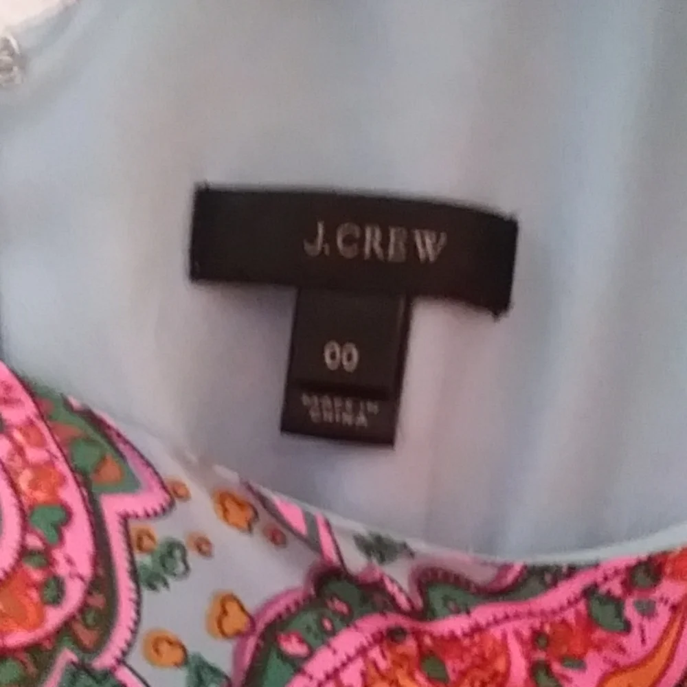 J Crew Purple Pink Paisley Print Silk Flutter Sleeve Dress Sz 00